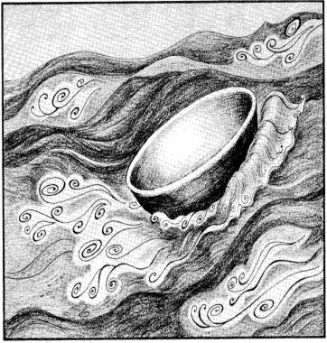 Bowl floating in the river